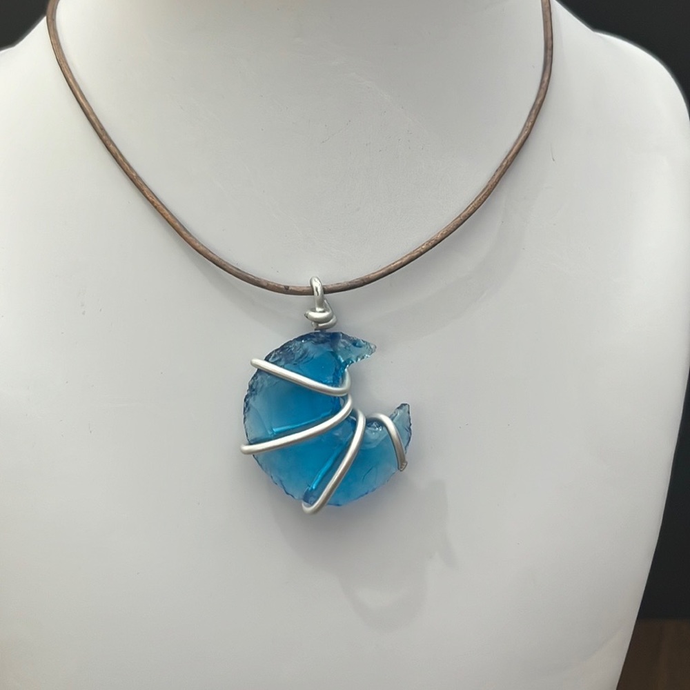 Blue Topaz Moon necklace